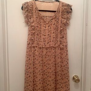 Floral knee length peasant dress